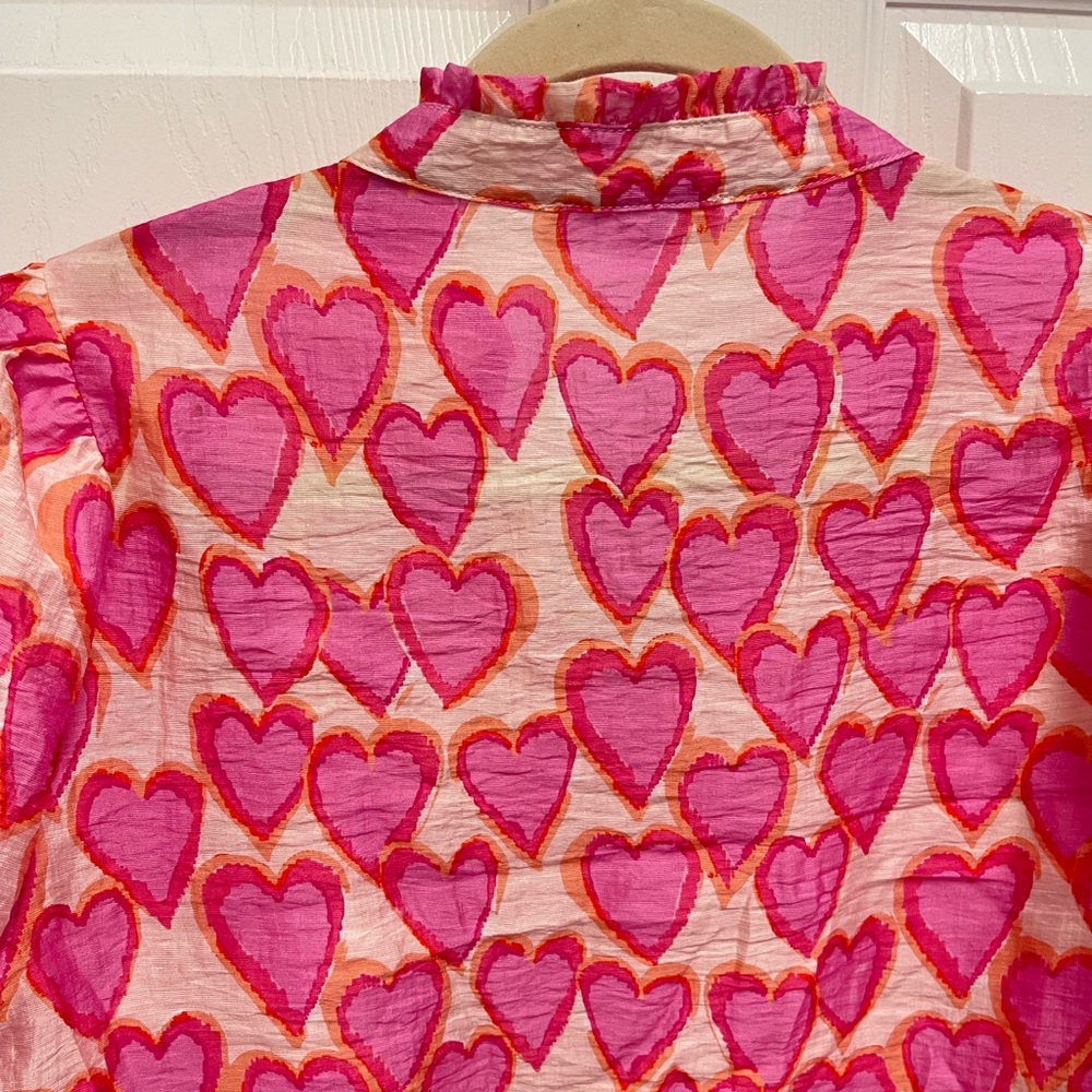 THML Pink Heart Puff Sleeve Blouse - Picture 9 of 11